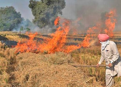 farmers on stubble burning